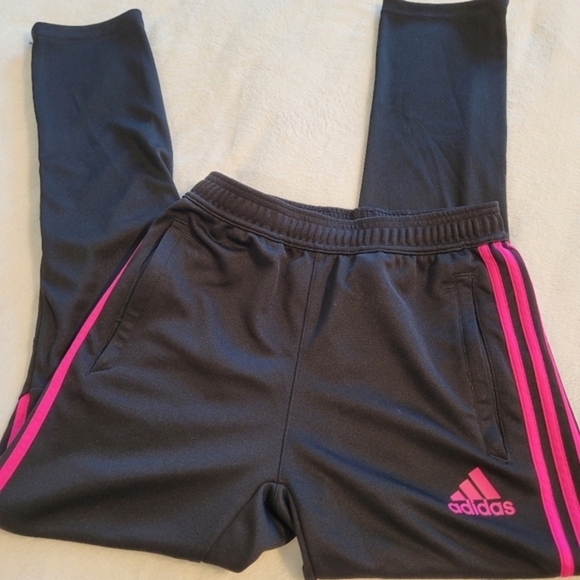 adidas Pants - Adidas Climacool Athletic Track Pants‎ Black & Pink Youth Size Large